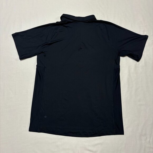 Lululemon Mens Stretch Golf Polo Short Sleeve Polo Classic Navy Blue Large - Picture 4 of 7